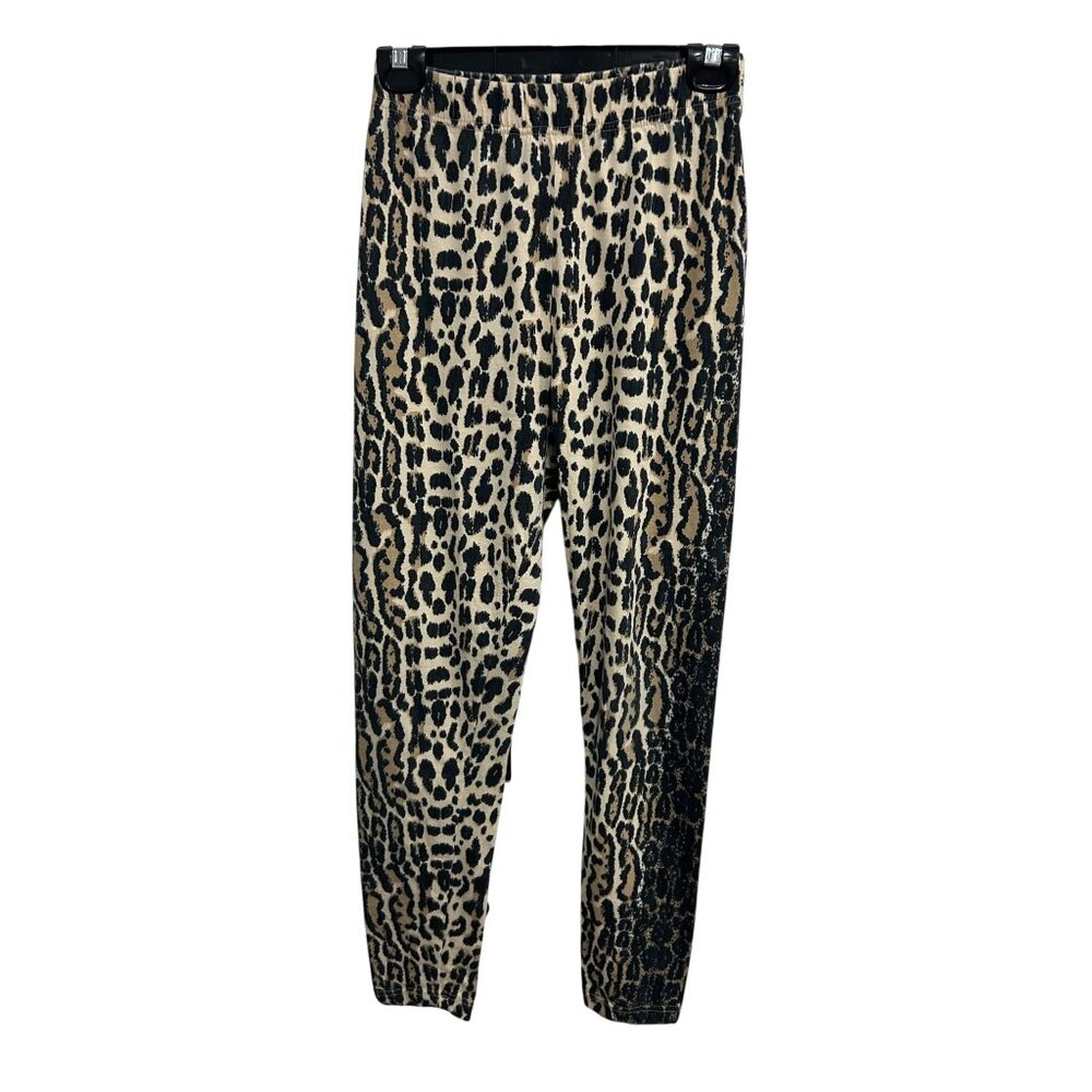 Cristina Leopard Print Lounge Pants Size M Cotton Spandex Blend Cottagecore Boho